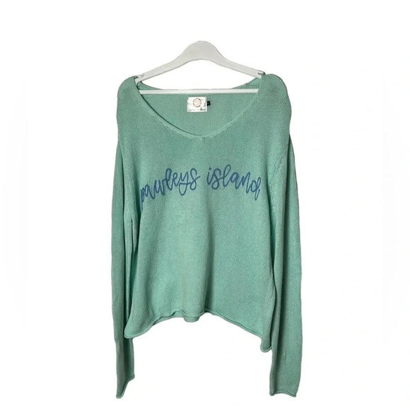 sweater,women large,boho cotton,knit,embroidery. boxy,coastal ,made in USA - Picture 8 of 13